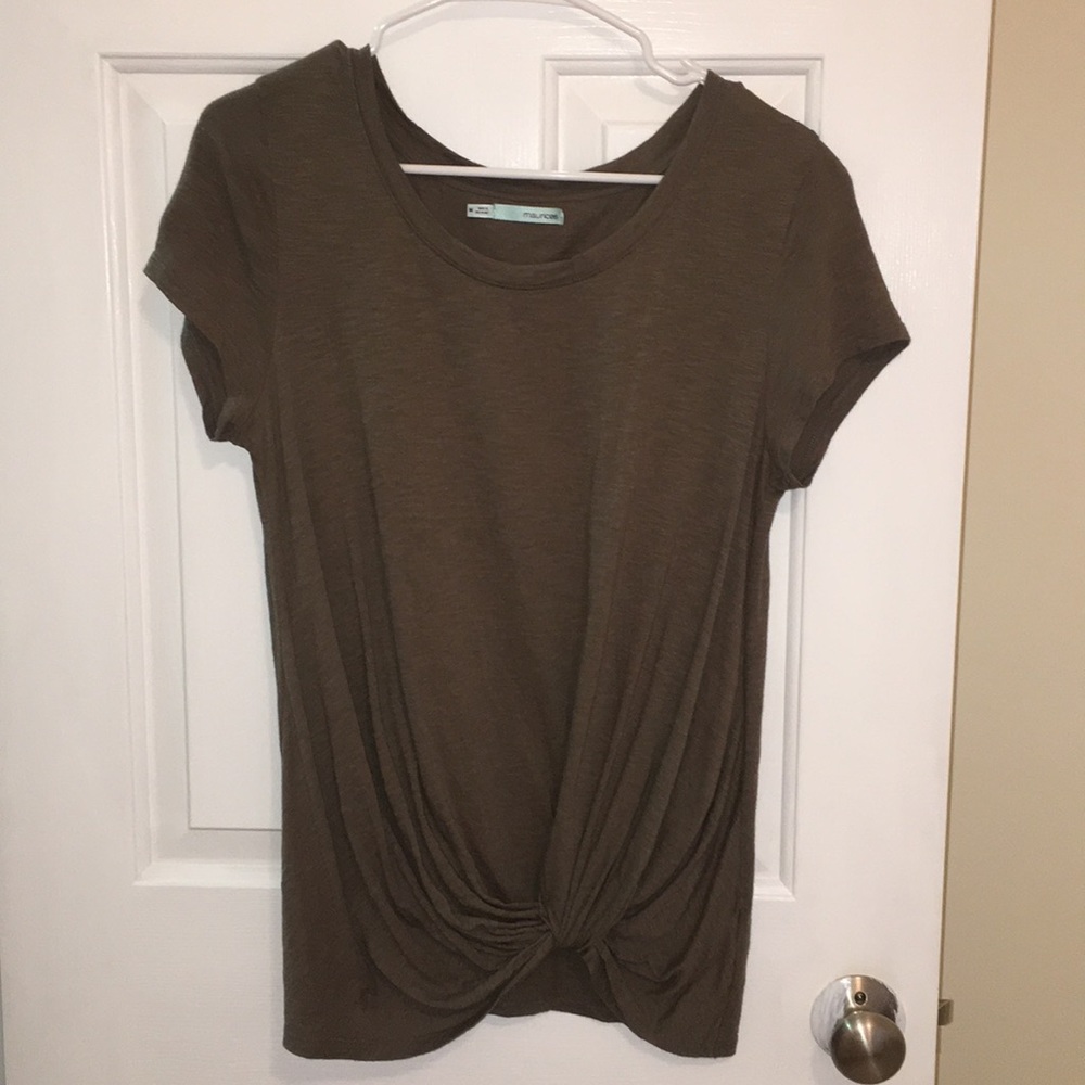 Army Green Tied blouse